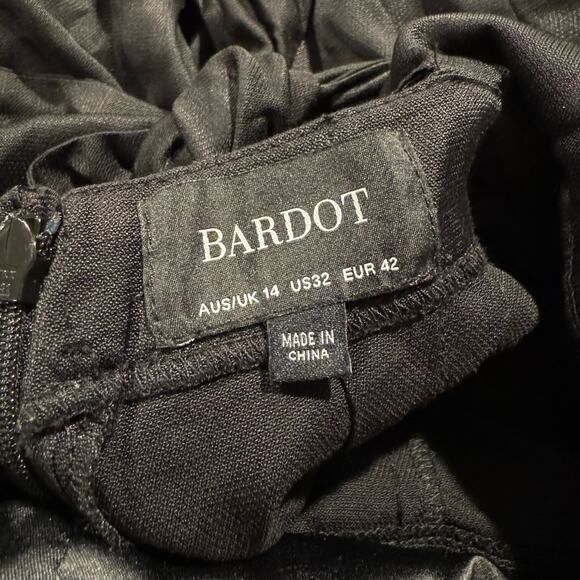 Bardot Jumpsuit Halter Y2K Goth 90s Grunge Minimalist Edgy Glam Rock Black 32 10 - Picture 2 of 4